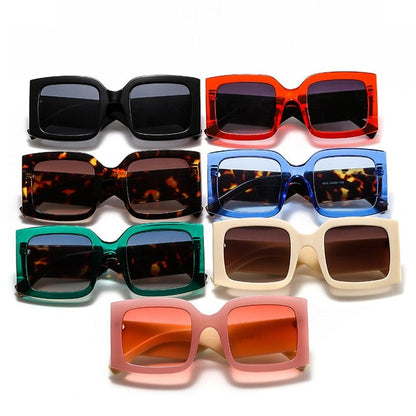 Dames Zonnebril Grote Glazen Kleurrijk Frame Trendy Model