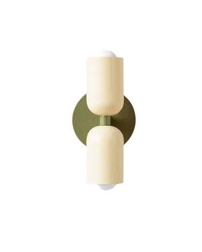 Sansoti | Wandlamp met Dubbele Glazen Kappen voor Slaapkamer en Woonkamer – E27 Wandverlichting