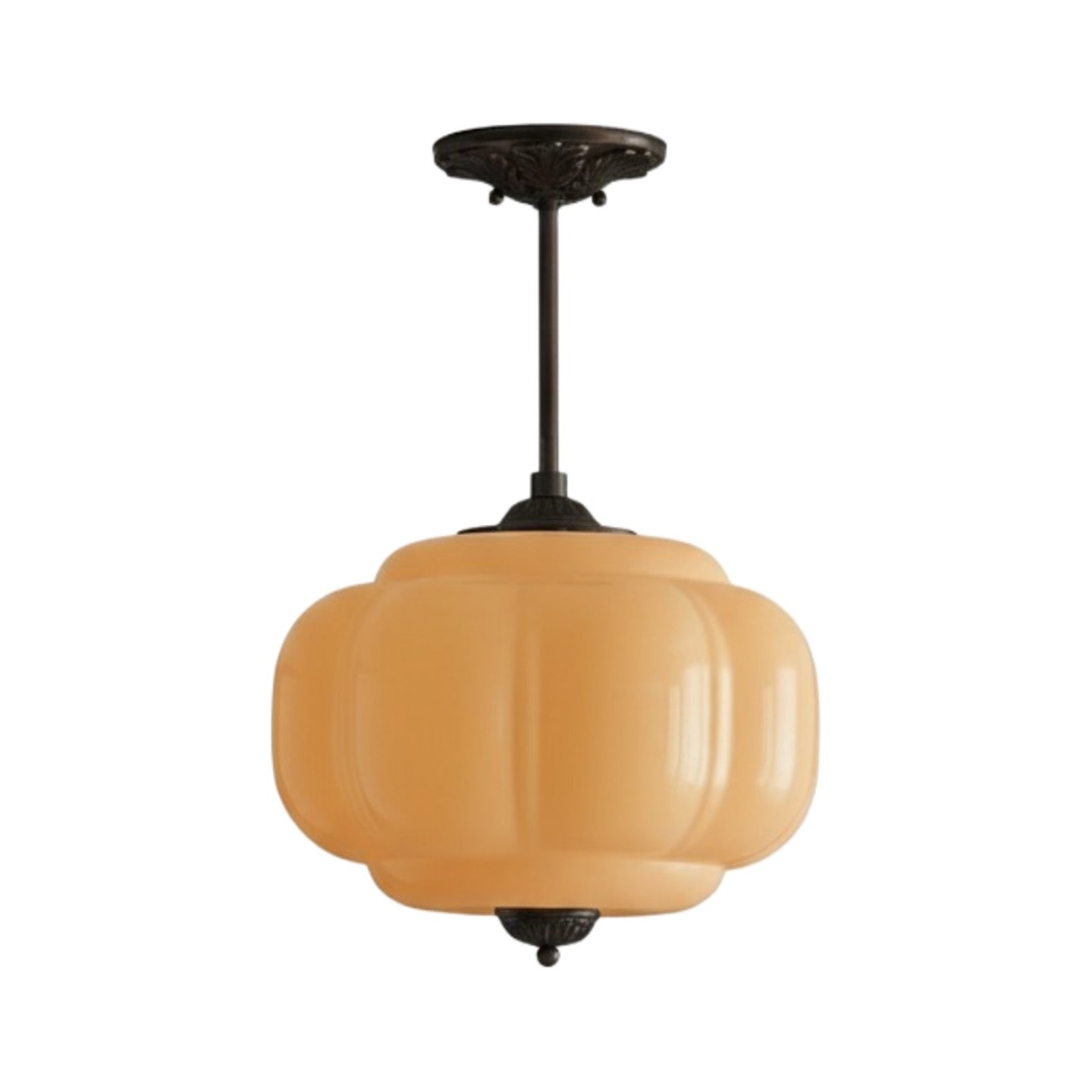 Vintage Melkglazen Hanglamp met Gegolfde Rand – Scandinavische Sfeerverlichting voor Keuken en Slaapkamer