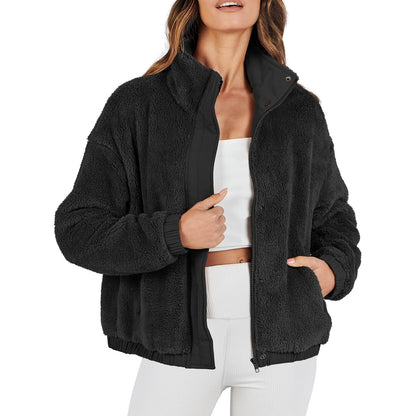 Dames Bomberjas Teddy Zwart Warm en Zachte