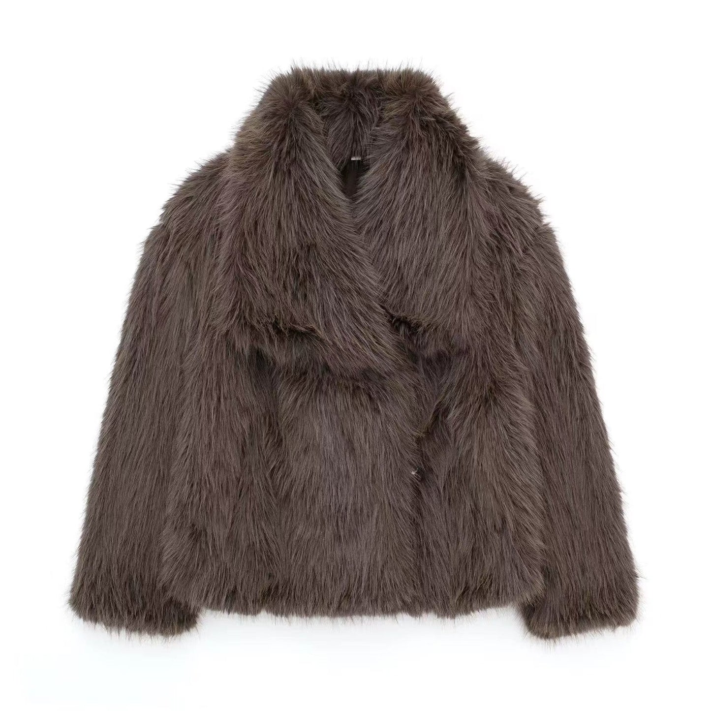 Dames Faux Fur Jas Kort Zacht Oversized
