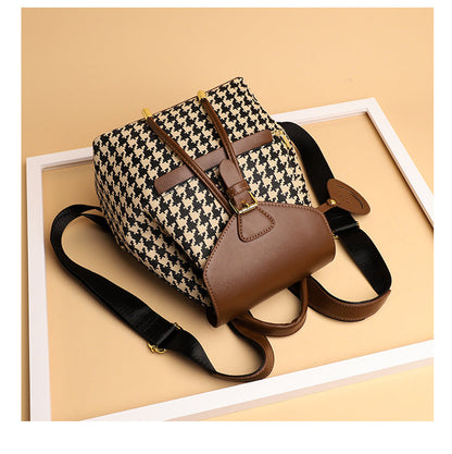 Dames Rugzak Houndstooth Patroon Stijlvol en Veelzijdig