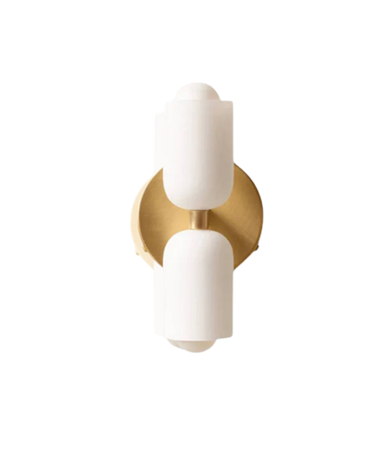 Sansoti | Wandlamp met Dubbele Glazen Kappen voor Slaapkamer en Woonkamer – E27 Wandverlichting