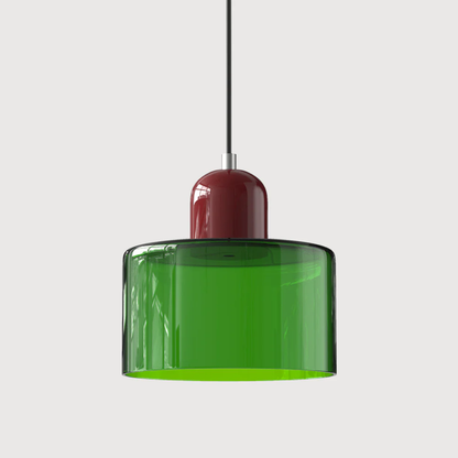 Lismeno Retro Hanglamp Glas 15cm Groen Oranje Eettafel Keuken Vintage Verlichting Compact