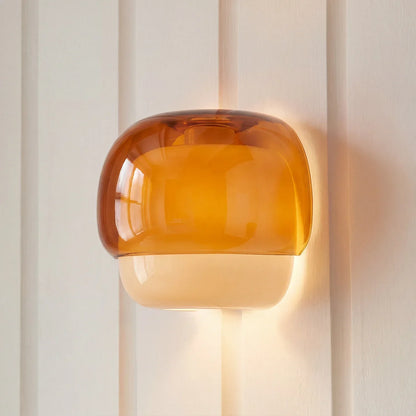 Moderne Glazen Wandlamp met Dubbele Paddenstoelkap – Kleurrijk Accent voor Slaapkamer en Gang