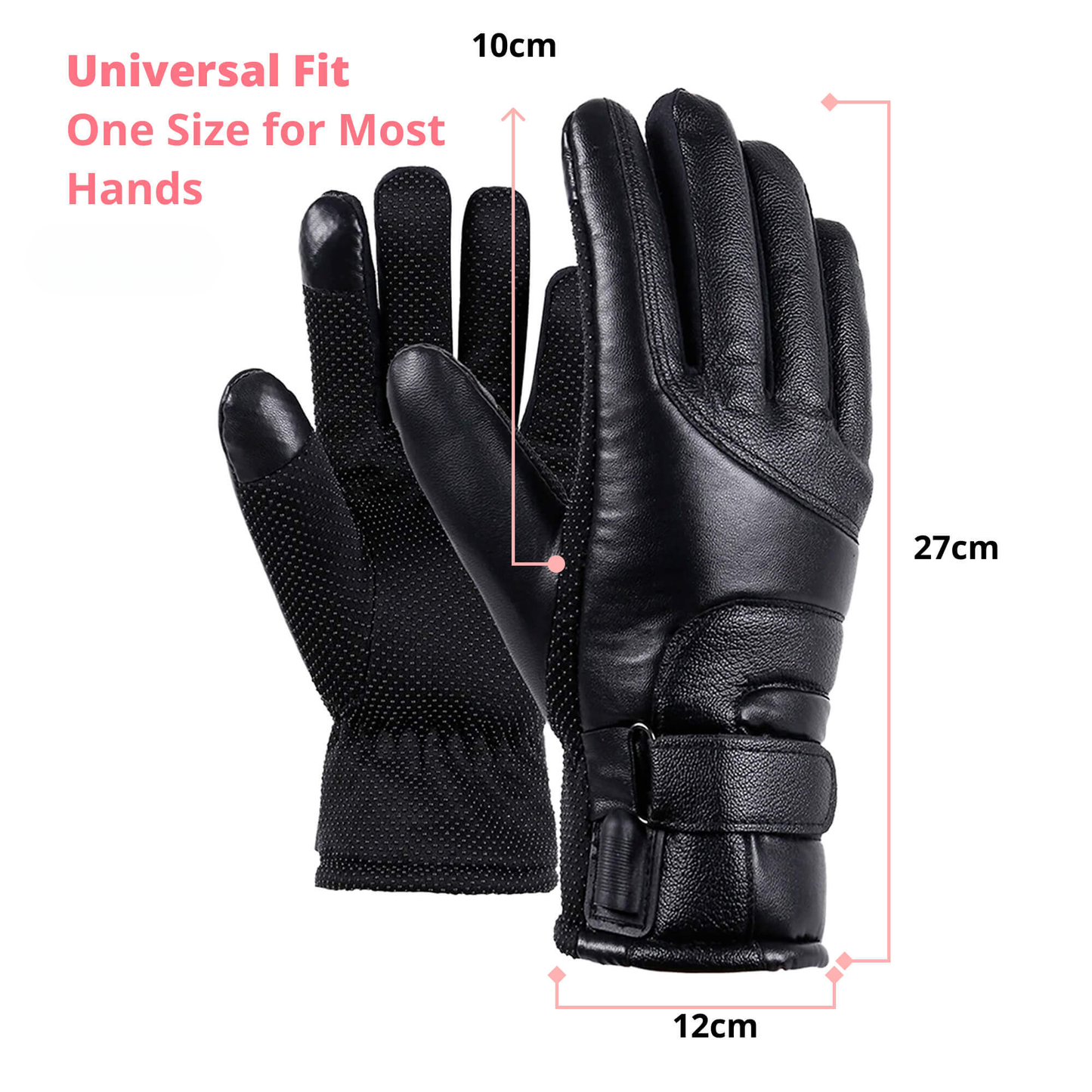 Verwarmde Handschoenen voor Dames — Thermische Waterafstotende Winterhandschoenen met Touchscreen — Oplaadbaar USB Design