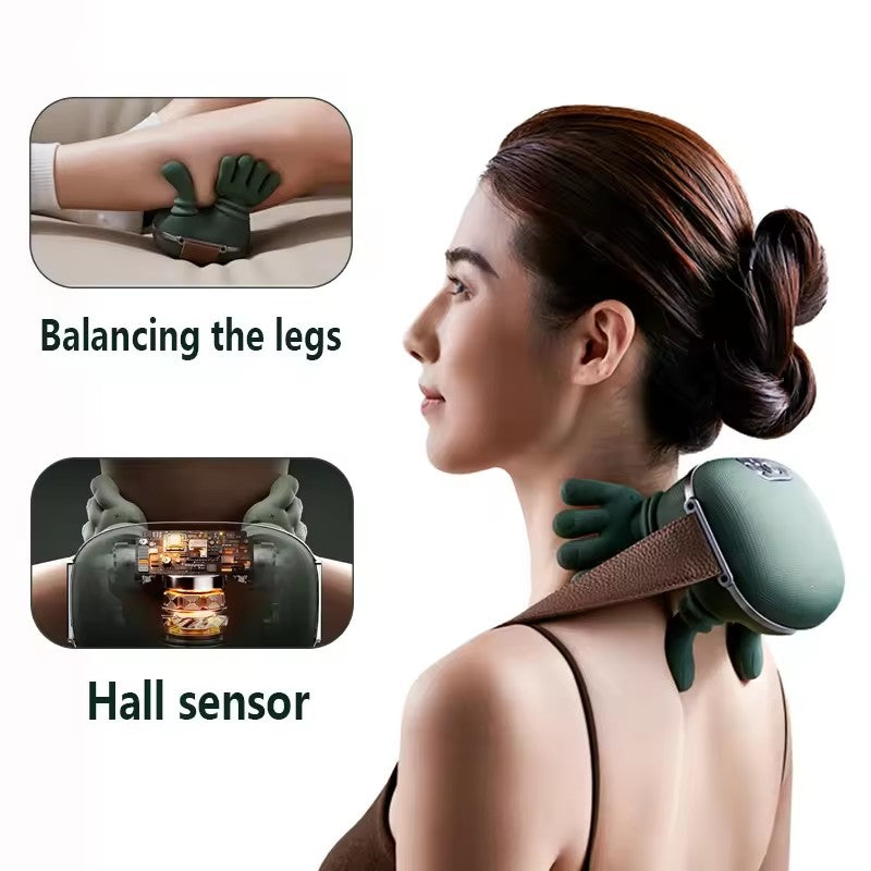Nekmassageapparaat met Warmtefunctie en 4D Kneedsysteem | Draadloos Oplaadbaar