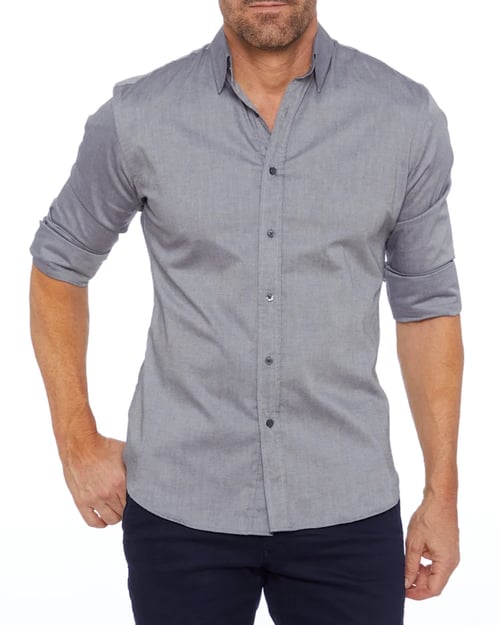 Heren Overhemd Slim Fit Stretch met Ritssluiting