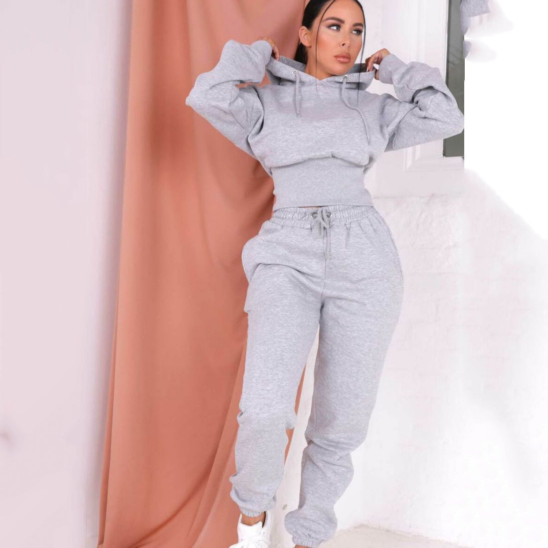 Dames Jogging Set Met Capuchon Sportieve Trui en Broek