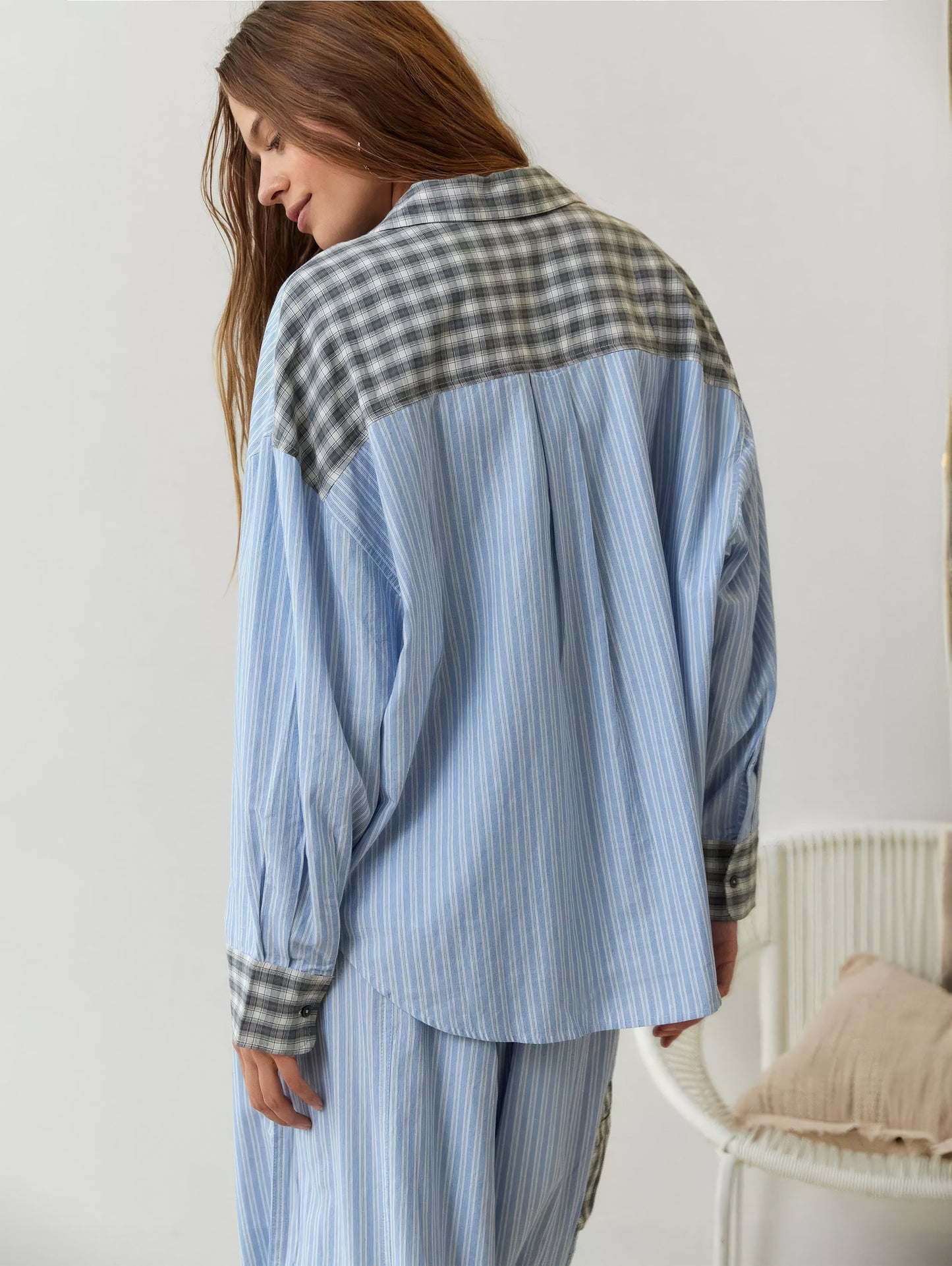 Geruite Pyjamaset Casual Losse Pasvorm