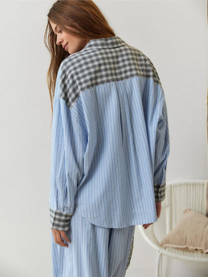 Geruite Pyjamaset Casual Losse Pasvorm