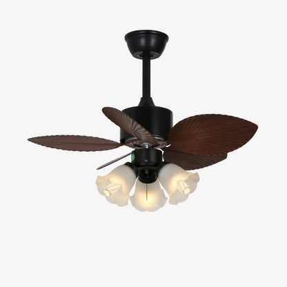 Plafondventilator met verlichting Florence in vintage houtlook — design plafondventilator met lamp, 6 snelheden, afstandsbediening, E27 of LED, geschikt voor woonkamer slaapkamer