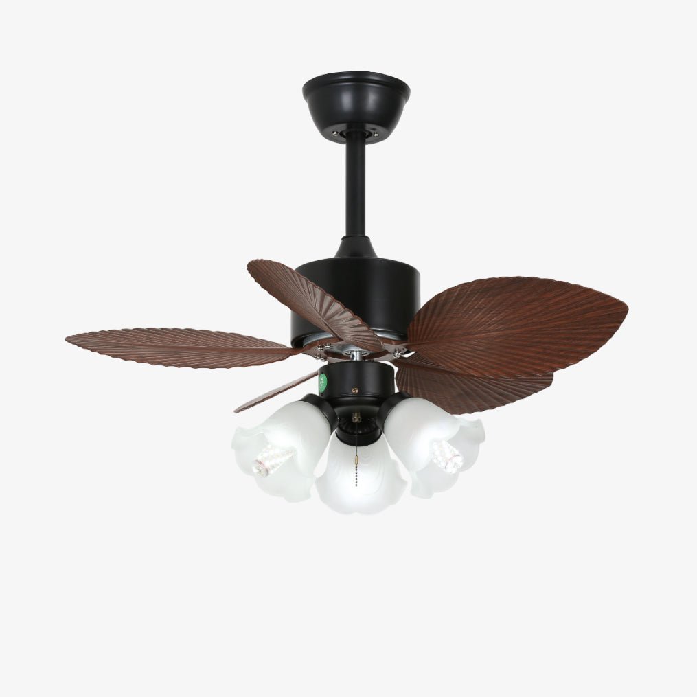 Plafondventilator met verlichting Florence in vintage houtlook — design plafondventilator met lamp, 6 snelheden, afstandsbediening, E27 of LED, geschikt voor woonkamer slaapkamer