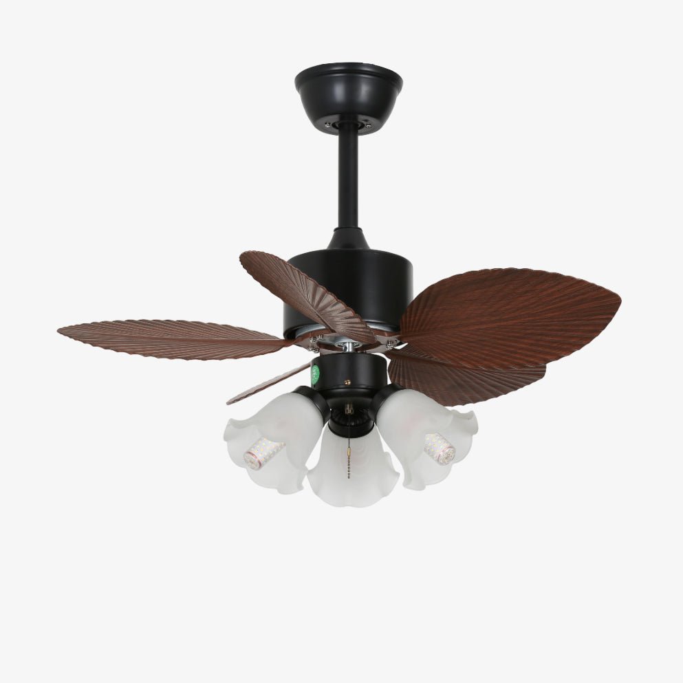 Plafondventilator met verlichting Florence in vintage houtlook — design plafondventilator met lamp, 6 snelheden, afstandsbediening, E27 of LED, geschikt voor woonkamer slaapkamer