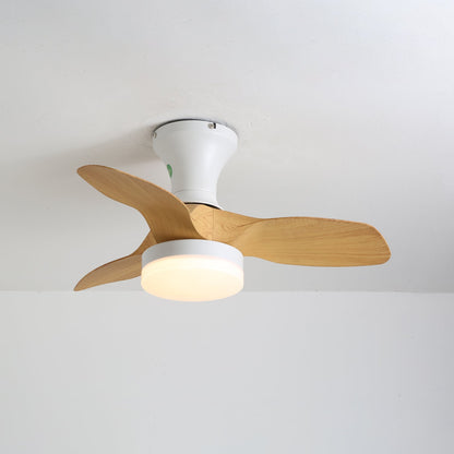 Scandinavische Plafondventilator met Verlichting – Minimalistische Ventilatorlamp in Hout en Wit