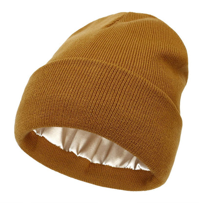 Zijden Wintermuts Dames Wol Voering Haarbescherming Ademend Windbestendig Warm Winteraccessoire Mode