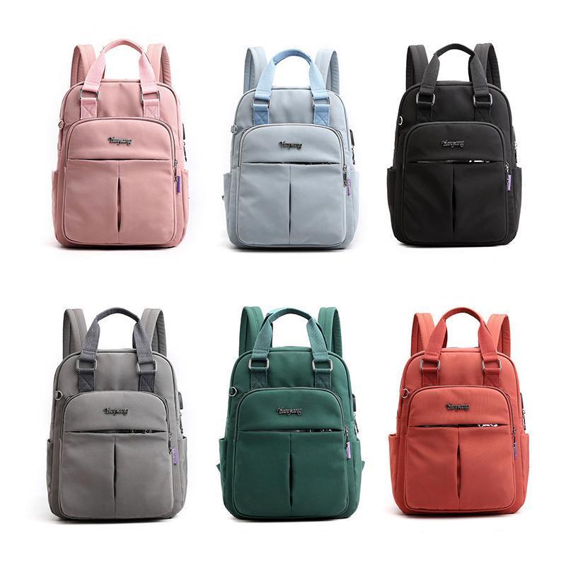 Waterdichte Dagelijkse Rugzak met USB Oplaadpoort Zwart Grijs Roze Groen Blauw Rood Multifunctioneel voor Werk School Reizen Laptop iPad Telefoon Opslag