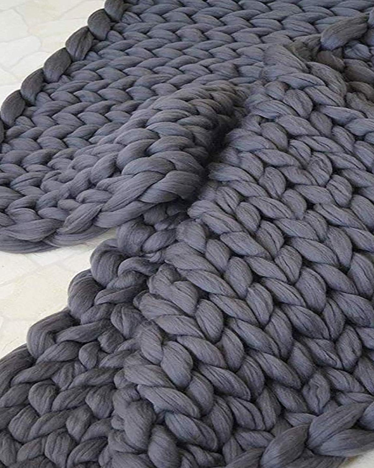 Handgebreid Chunky Plaid – Dik Gebreide Deken in Zachte Chenille voor Bank en Bed