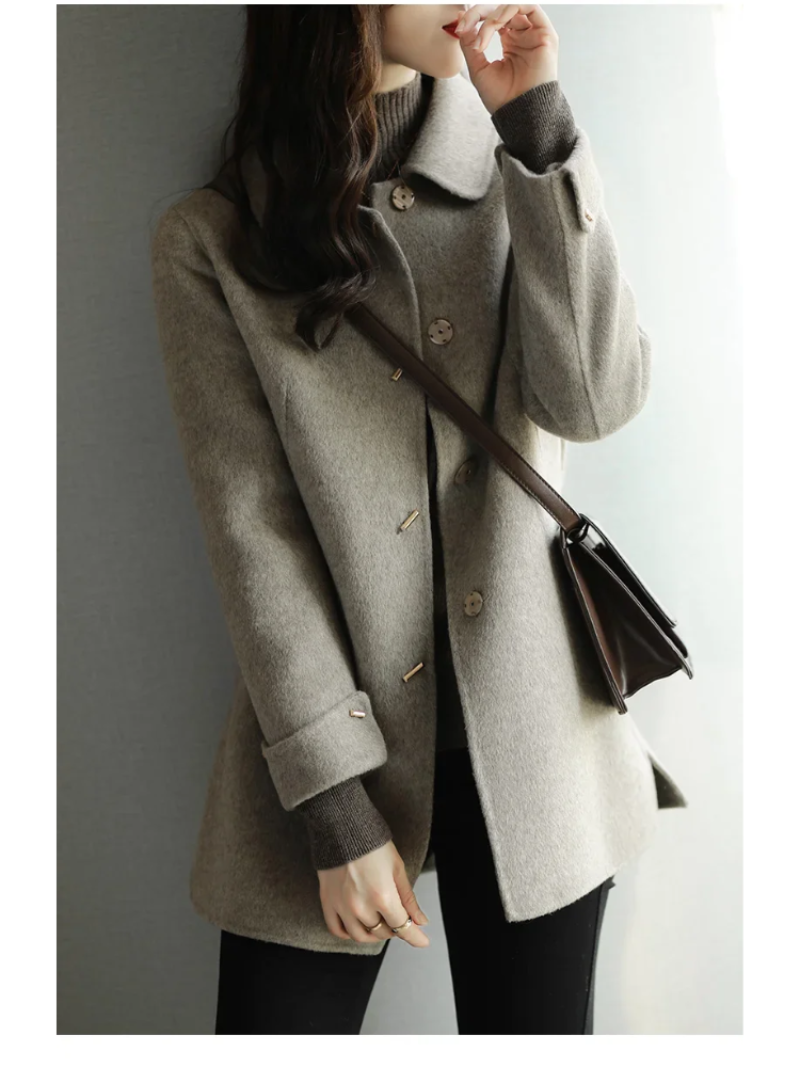 Dames Trenchcoat Klassiek Klein met Puntkraag voor Herfst en Winter