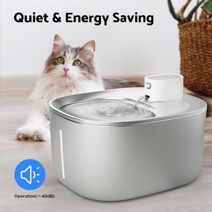 Slimme RVS Drinkfontein voor Katten en Kleine Honden 4L – Draadloos met Filter en Stil Waterpomp