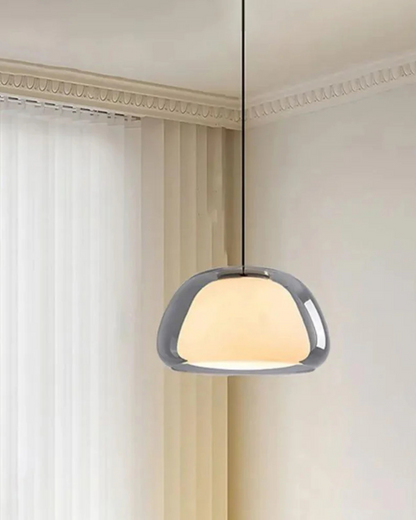 Luxe Glazen Hanglamp Met Mat En Transparant Glas In Minimalistisch Japandi Design
