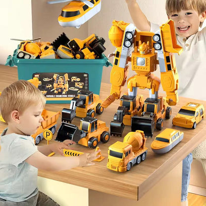 Magnetisch Bouwvoertuig Speelset 50 Stuks Transformeerbaar Voertuigset voor Kinderen Educatief Constructiespeelgoed met Magnetische Onderdelen