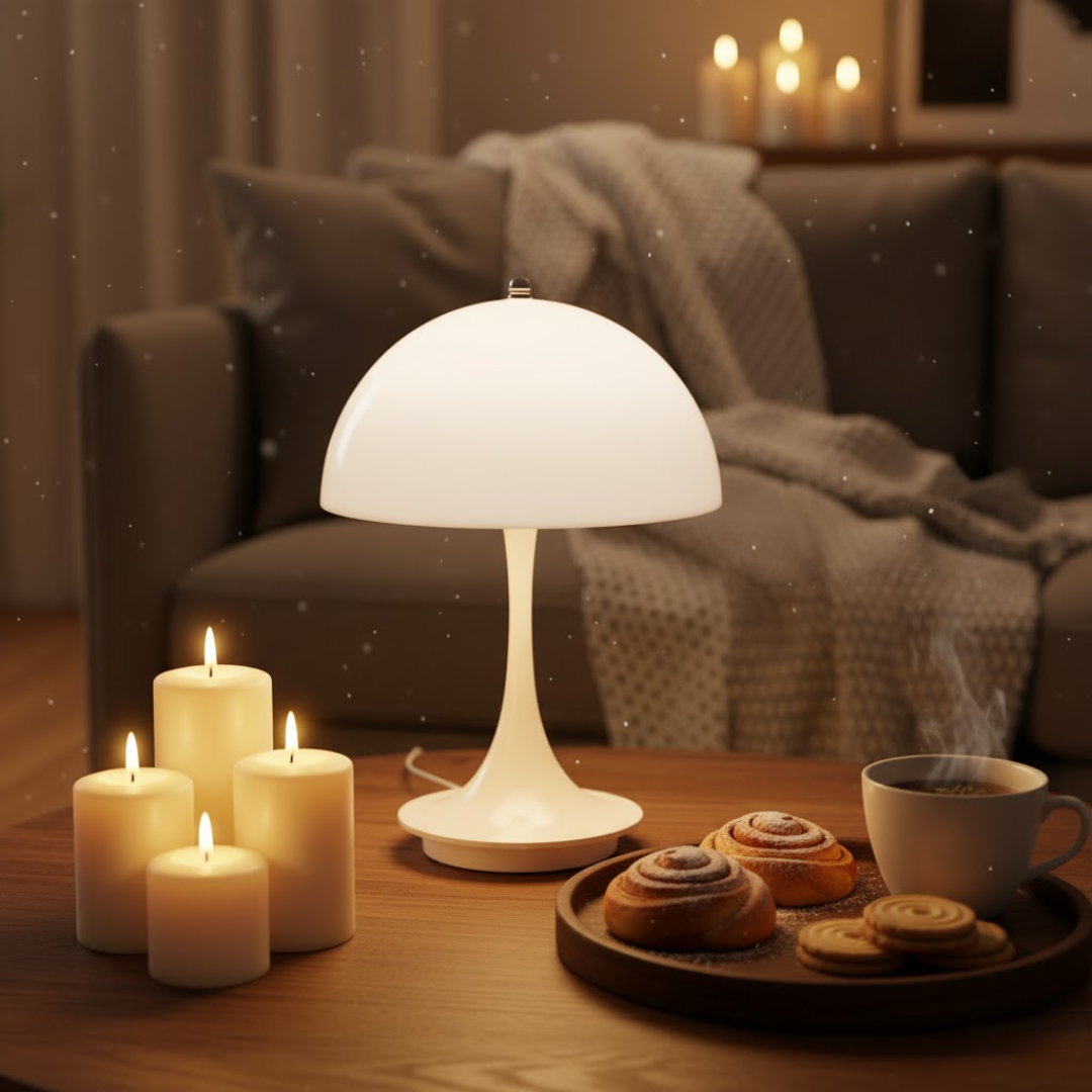 Draadloze tafellamp met LED-verlichting, oplaadbaar en Scandinavisch design