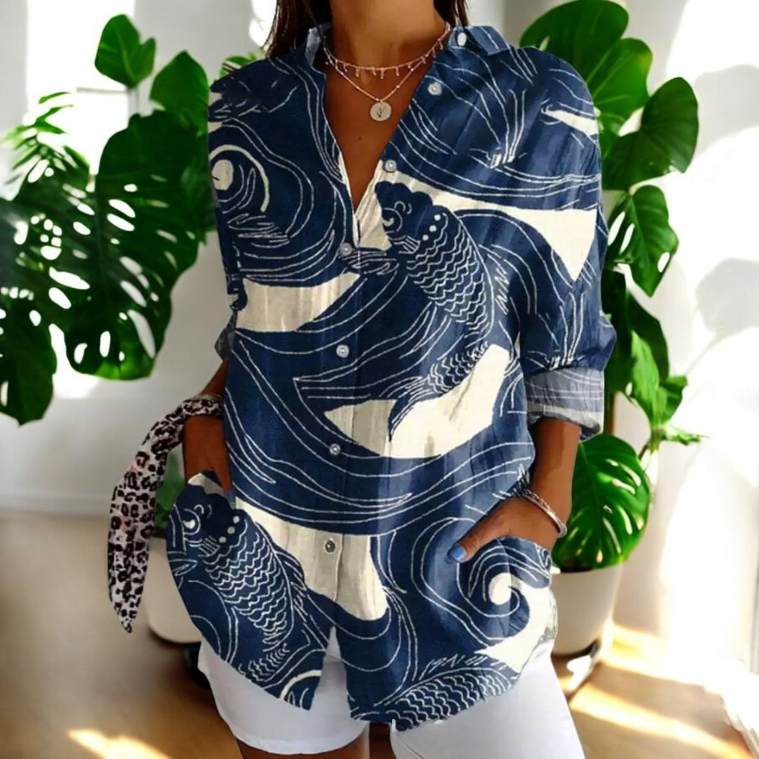 Dames Blouse Vintage Stijl Comfortabele Pasvorm