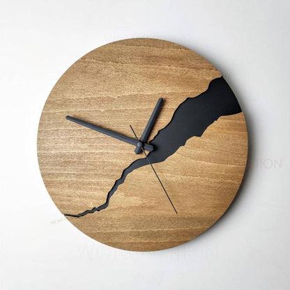 Houten wandklok 30x30 cm met cijferweergave of lijnverdeling natuurlijk design woonkamer keuken kantoor Scandinavische stijl minimalistische klok