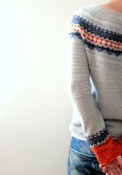 Zachte Grijze Trui Comfortabel Boho Chic