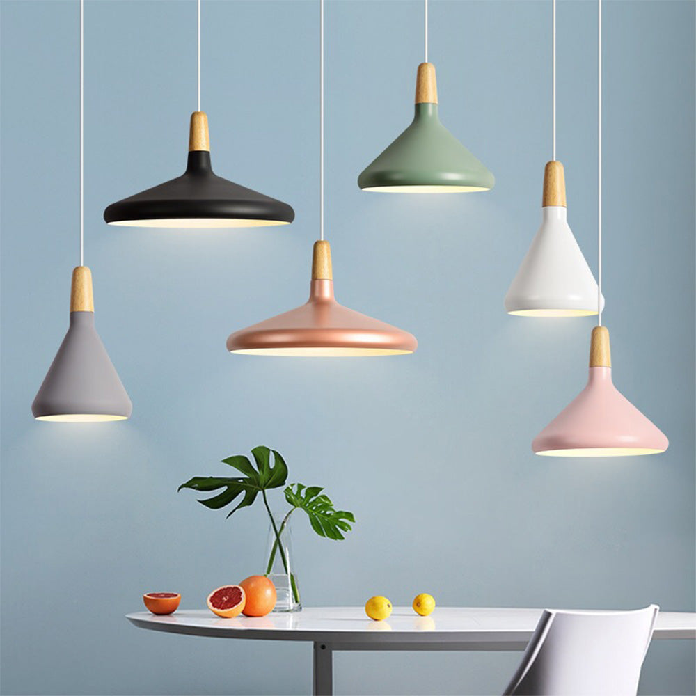 Hanglamp Scandinavisch Aluminium Hout Wit E27 Eettafel Woonkamer Minimalistisch Design Verlichting Keukeneiland