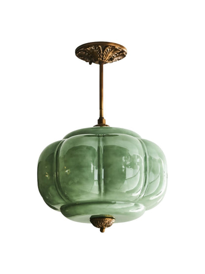 Vintage Melkglas Plafondlamp Geschulpt Rand Wit Roze Groen Blauw Helder Mat Glas Semi-Flush Hanglamp Messing Zwart Finish