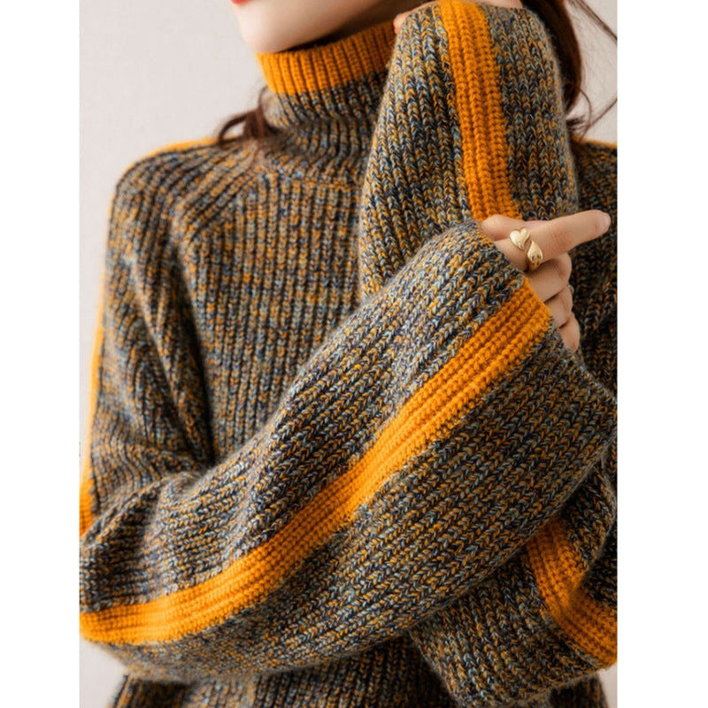 Dames Trui Warm Gebreid met Streepjes Patroon