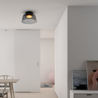 Design Glazen Plafondlamp met Gelaagde Structuur — Elegant Lichtspel voor Eetkamer, Woonkamer en Slaapkamer