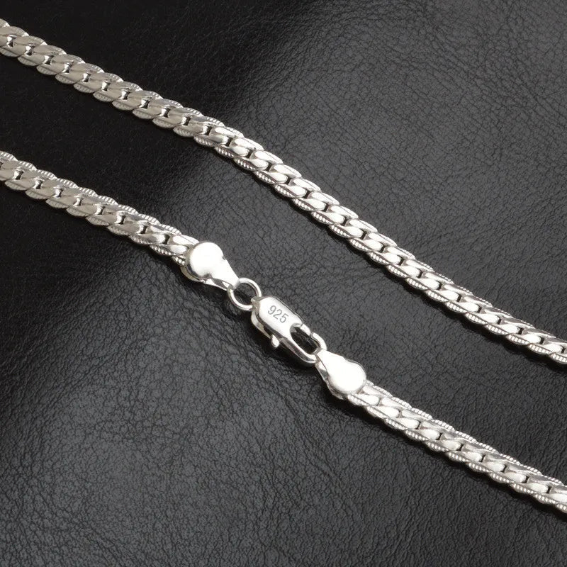 Elegante Sterling Zilveren Schakelketting 925 – Minimalistisch Sieraad voor Dagelijks Gebruik en Feestelijke Gelegenheden