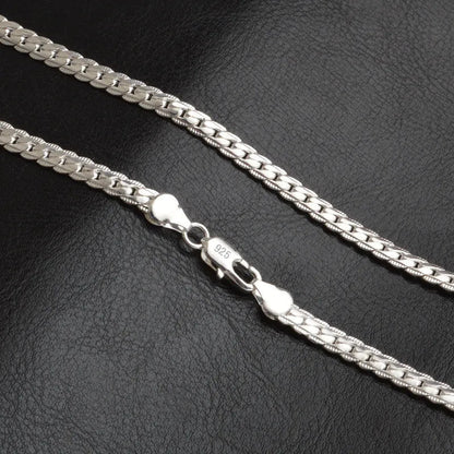 Elegante Sterling Zilveren Schakelketting 925 – Minimalistisch Sieraad voor Dagelijks Gebruik en Feestelijke Gelegenheden