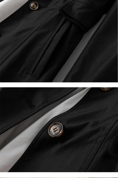 Dames Trenchcoat Klassiek Halflang Met Knopen