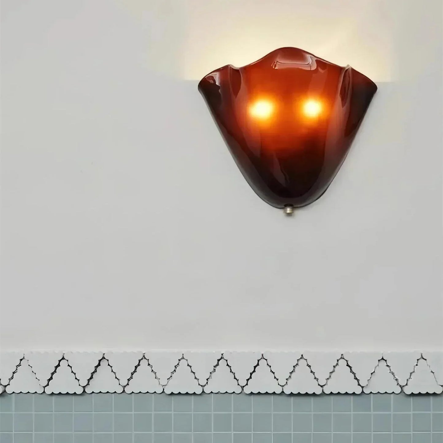 Wandlamp Glas In Lood Retro Art Deco Schelp 28cm E14