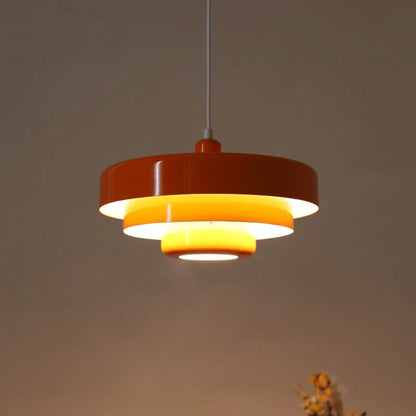 Hanglamp Metaal Gelaagd Ø35cm Oranje E27 Eettafel Woonkamer Retro Design Verlichting Industrieel Modern