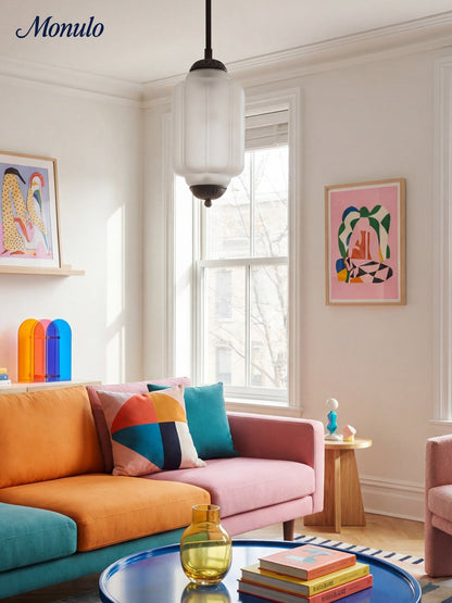 Vintage Glazen Hanglamp met Nostalgische Uitstraling – Verfijnde Verlichting voor Eetkamer en Keuken