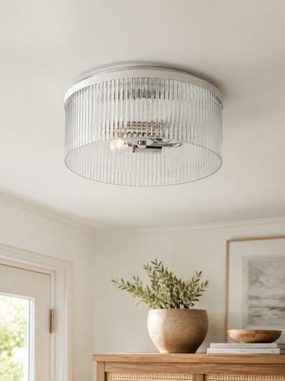 Geribbelde Glazen Plafondlamp Modern Laagbouw Ontwerp Slaapkamer Woonkamer Gang