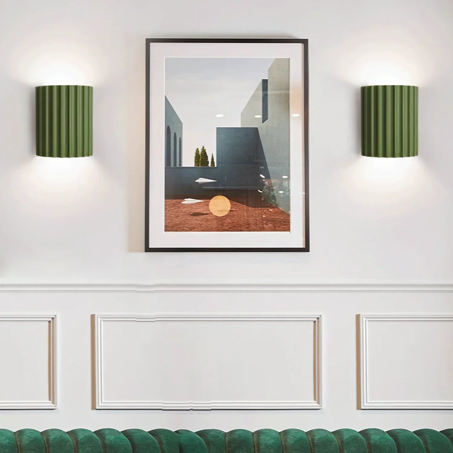 Wandlamp Resin Sculptuur Golvend Nordisch Wit Groen Grijs Slaapkamer Hal