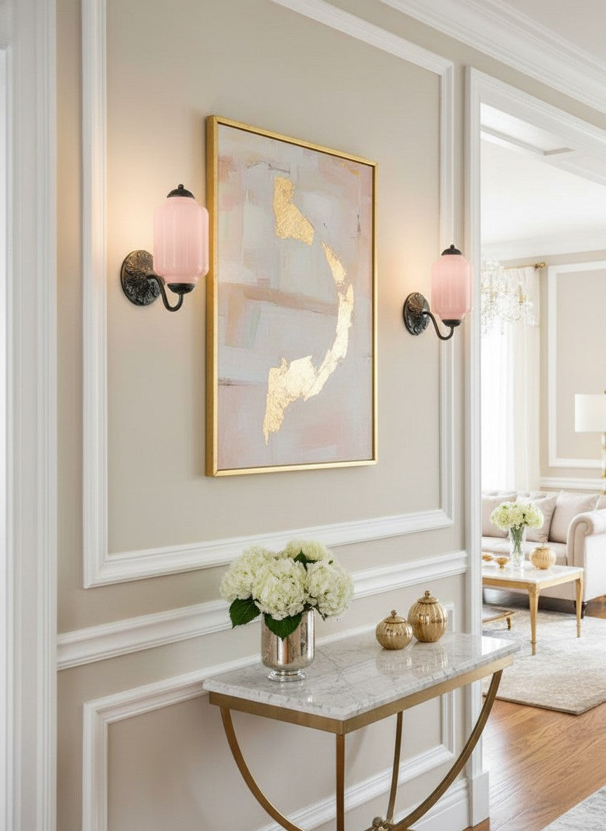 Melkglazen Wandlamp Eloise voor Hal en Slaapkamer | Vintage Wandverlichting met Melkwit Glas