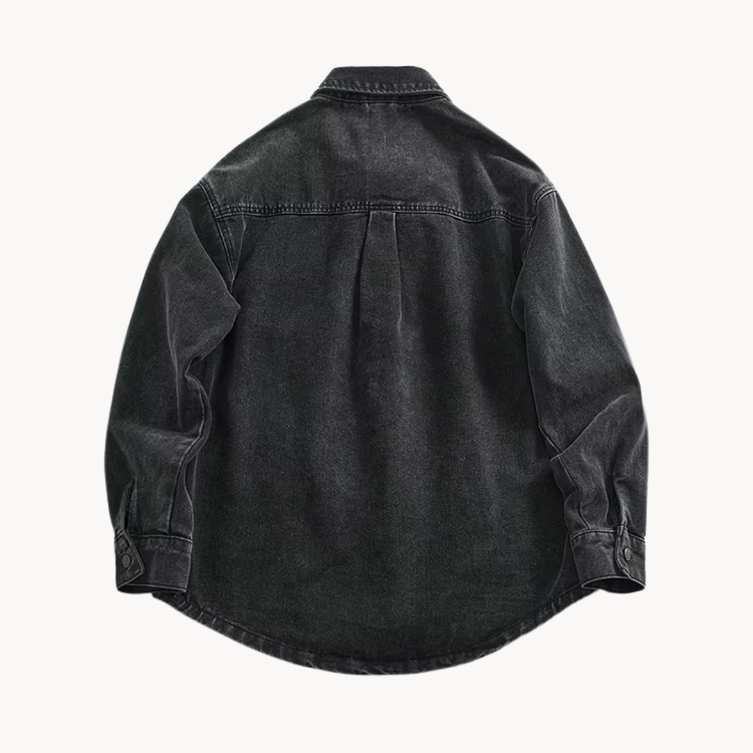Denim Overhemd Western Stijl voor Mannen