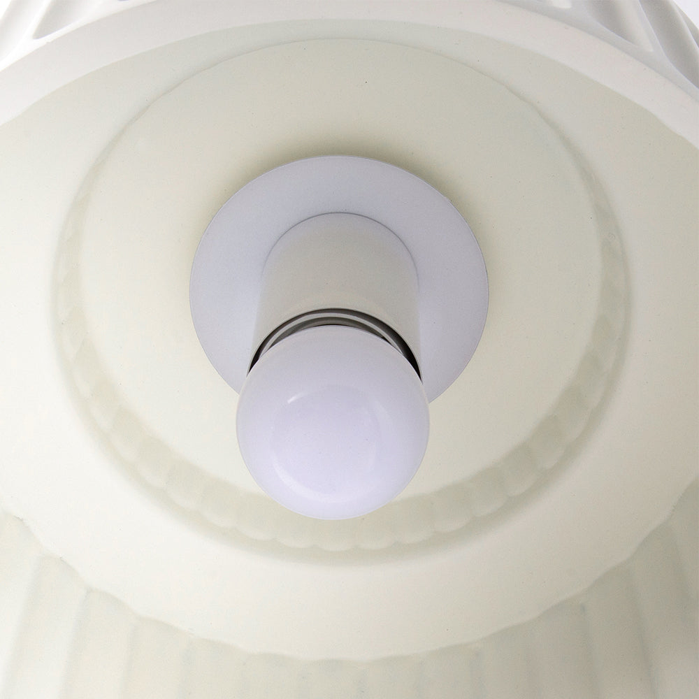 Plafondlamp Geribbeld Resin E27 Wit Compact Modern Interieur Woonkamer Keuken Slaapkamer Retro Design Plafonnière