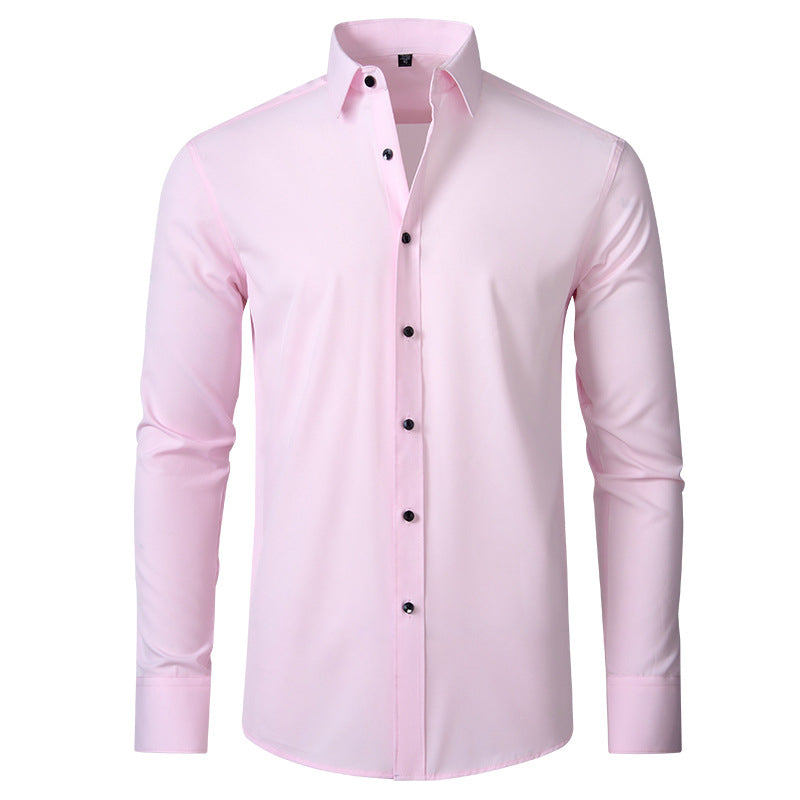 Herenshirt Lange Mouwen Slim Fit Stretch Met Stropdas