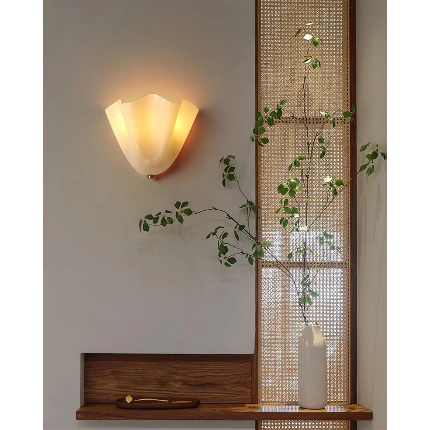 Glazen wandlamp 2x E27 glas beige badkamer hal woonkamer dimbare wandverlichting vochtbestendig