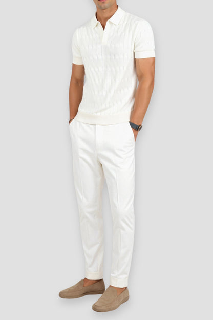 Witte Heren Poloshirt Klassiek en Stijlvol
