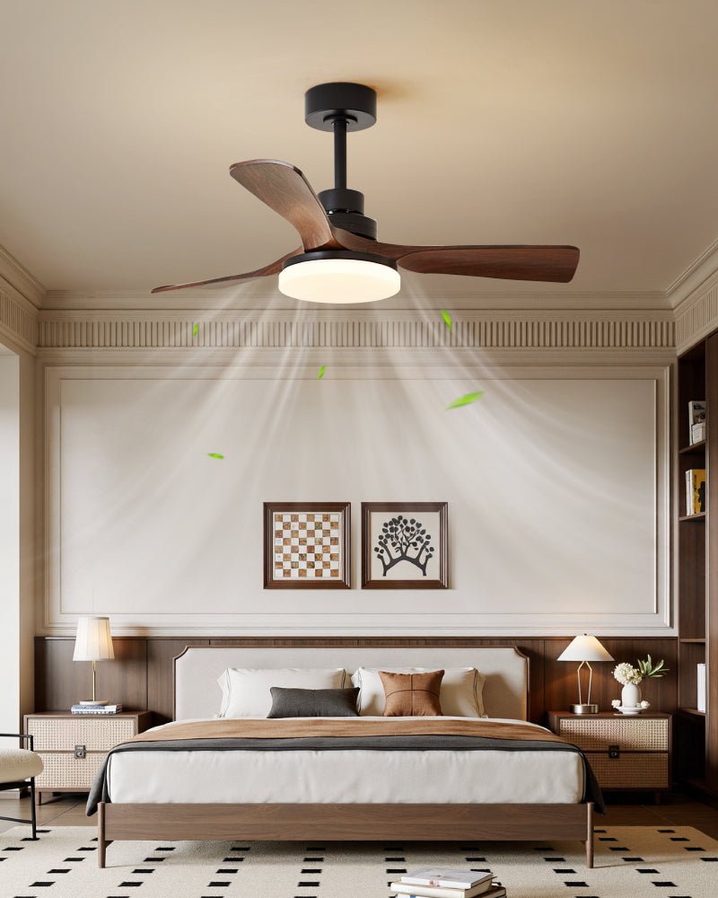 Moderne Plafondventilator met Verlichting – Stille Ventilator met LED 3 Snelheden – Dimbaar met Afstandsbediening