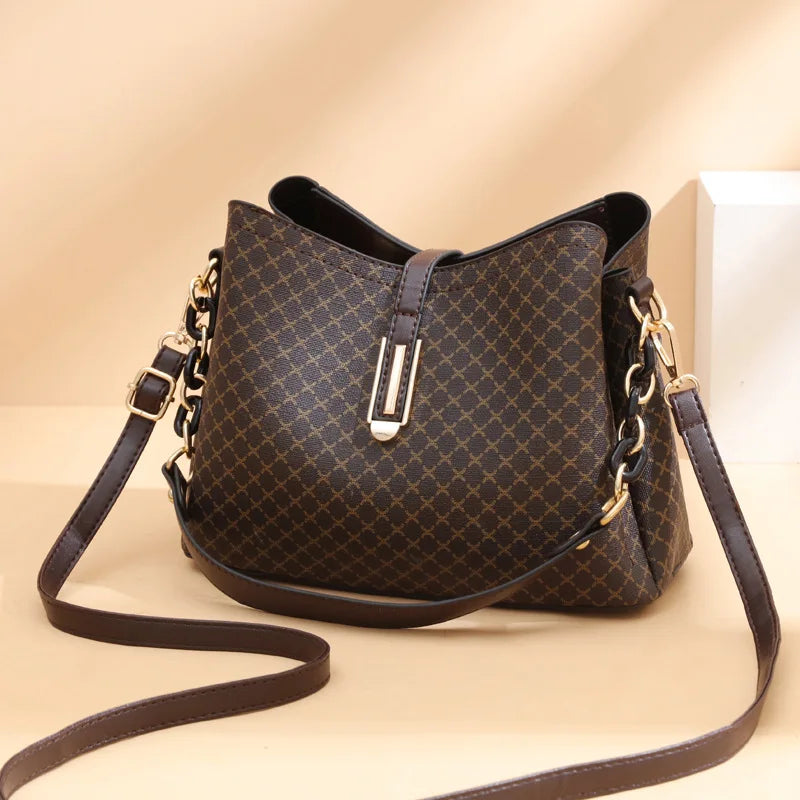 Handgemaakte Schoudertas Dames PU-leer Vintage Stijl Camel Zwart Bruin Dagelijks Gebruik Elegante Tas